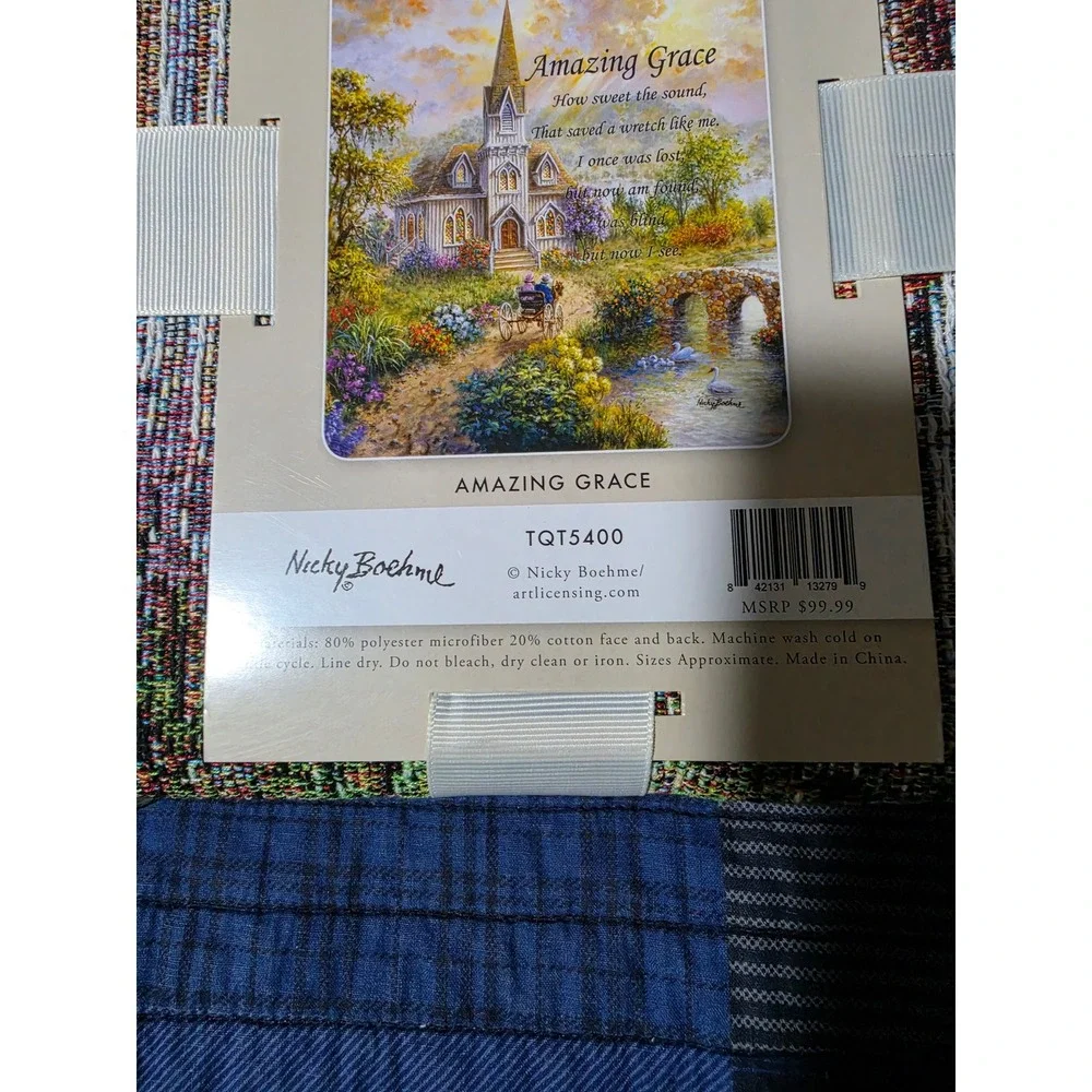 Virah Bella Amazing Grace Tapestry Throw Nicky Boehme Woven Blanket 50x60